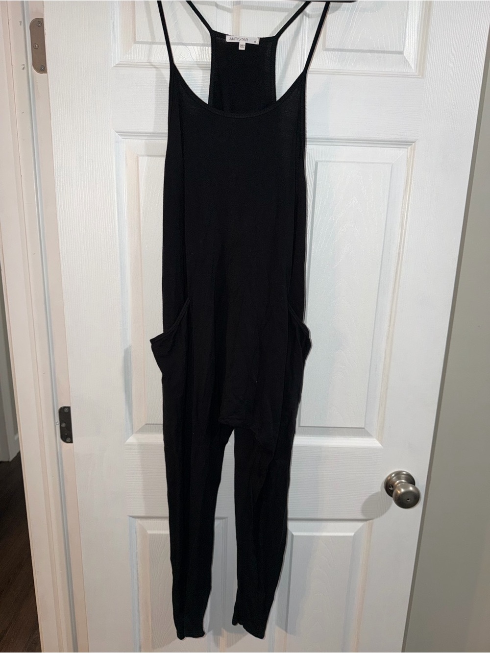 Antistar Black Harem Jumpsuit Romper Spaghetti Strap Size Medium